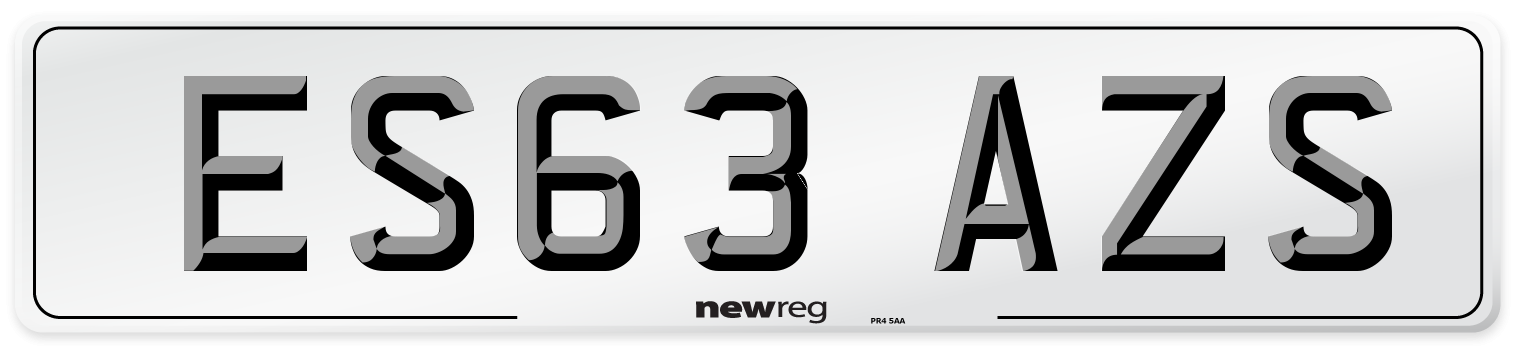 ES63 AZS Number Plate from New Reg